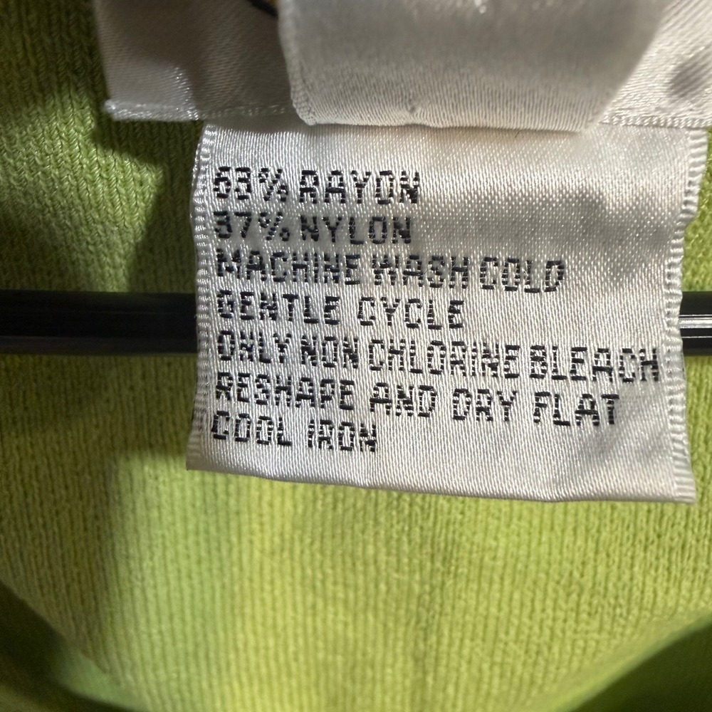 Talbots Womens Lime Green Knit Sleeveless Shell Tank Top Size L Scoop Neck - Picture 5 of 7
